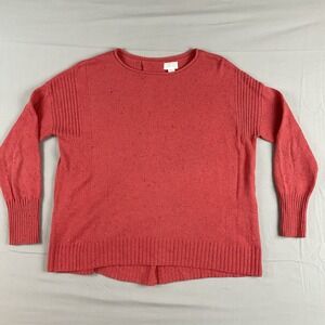 Caslon Medium Knit Sweater Zip Back Soft Girl Minimalist Cozy